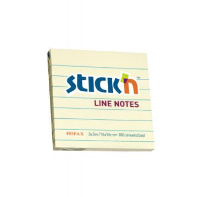 Stick N #21054 3"X3"黃色單行告示貼