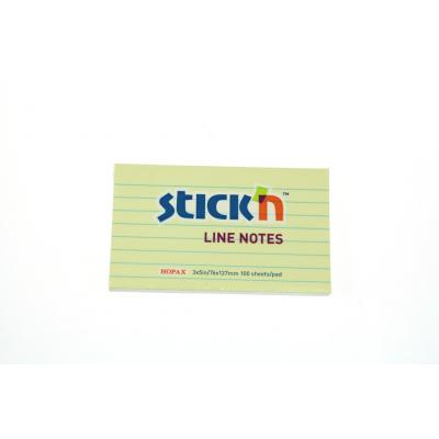 Stick N #21055 3"X5"(有行)黃色單行告示貼