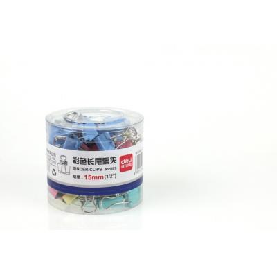 Deli 長尾夾8556(粉彩色)-15mm-1/2"(60隻)