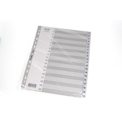 Bantex 6213-05 A4 灰色膠索引 (1-20)