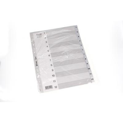 Bantex 6211-05 A4 灰色膠索引 (1-12)