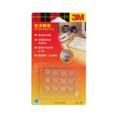 3M 751 透明防滑膠墊(12粒裝 / Ø12.7 x 3.5mm)