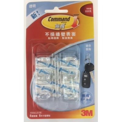 3M 17006HK 迷你透明無痕掛勾(6個)
