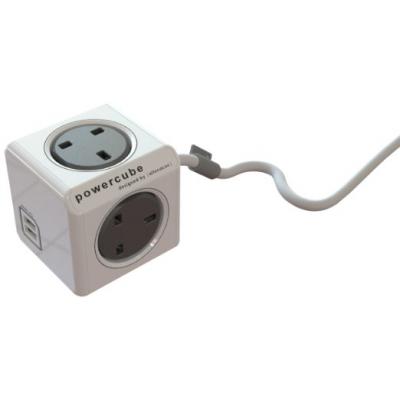 Allocacoc 7400 Powercube 4Outlet Extended+USBx2 -3M -(灰色)