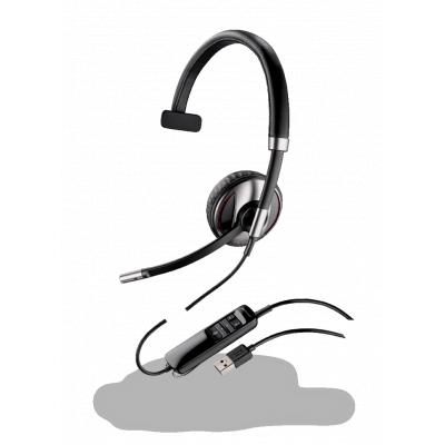 Plantronics C710 Over-the-Head Monaural Style, WB, NC, DSP, SoundGuard, A2DP, Bluetooth, Case,