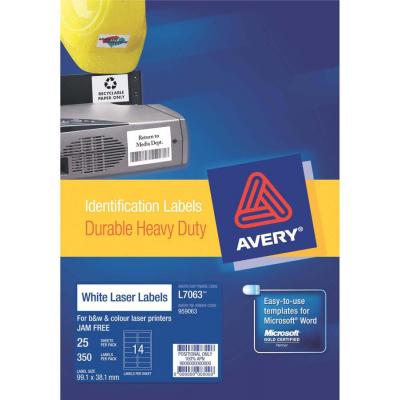 Avery L7063 A4 (99.1 x 38.1mm)防水防油Heavy duty Laser labels (25's)