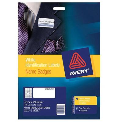 Avery L4784 Fabric Name Bages Label (布質) 27x15ST