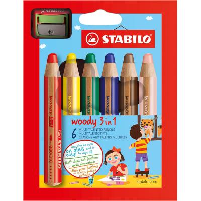 Stabilo 8806-02 Woody 3 in 1 特粗顏色筆(6色)
