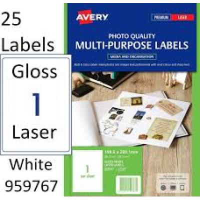 Avery L7767/959767 A4 Photo Laser Label 相紙面標籤貼紙(25's)
