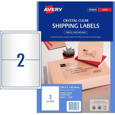 Avery L7566-10 全透明鐳射打印標籤(199.6x143.5mm)(10張)