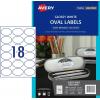 Avery 959168/J6024 Clear Oval Inkjet Labels Multi Purpose 18mm