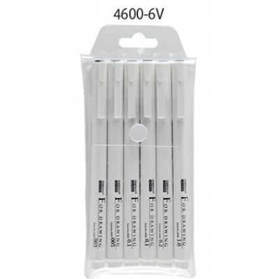 Marvy #4600C-6B 0.5mm Drawing Pen-(6 Col)