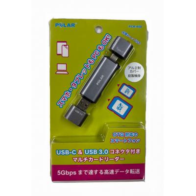 Polar PCR-408 USB3.0 & Type-C 鋁身card Reader(可插手機用)