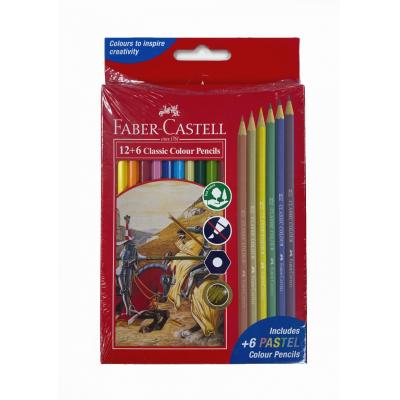 Faber-Castell 115464 木顏色筆12+6色