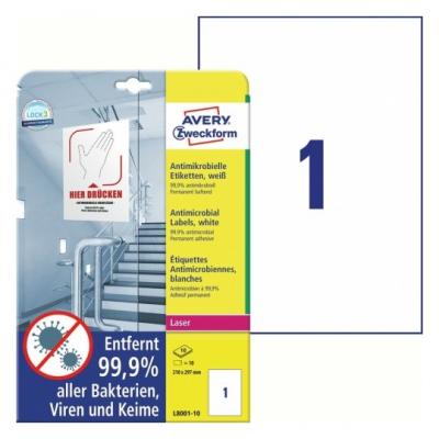 Zweckform L8001-10 A4 Antimicrobial 抗菌膠質 label-White (10's)