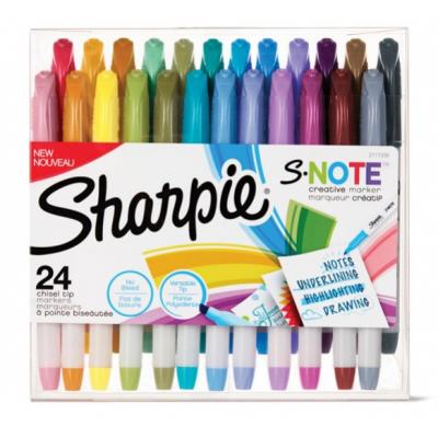 Sharpie 2125066 S-Note Creative Markers油性萬能筆, Chisel Tip (24col)