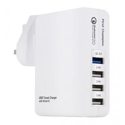 First Champion UTC408QC USB Travel Charger-40W USB-A x4 