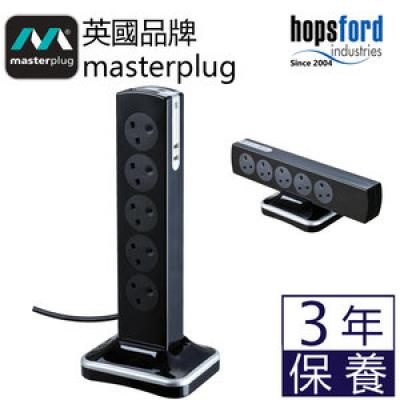 英國Masterplug SRGTOWSU103PB 2位 USB 3.1A 及 10位X13A防雷拖板-黑色-(2M)