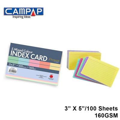 Campap CA4056 3"X5" (有孔)五色行咭(100張)