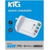 韓國KTG-375PD 36W 快速充電器插頭(USBx2+PDx1)