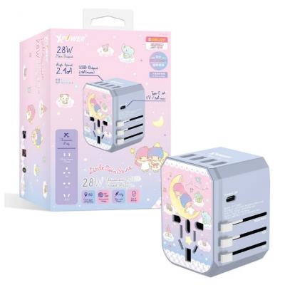 XPower x Sanrio Little Twin Stars 28W Type-C+USB旅行充電轉插