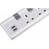 停產**Philips CHP4130WB/68  3位獨立開關+USB2.1A x2 拖板(3米線長)