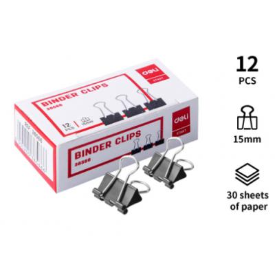 Deli 38566 1/2"/15mm長尾夾(12pcs/box)
