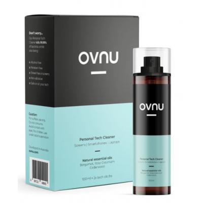 澳洲 OVNU 電子用品專用淨化除菌噴霧套裝(佛手柑味)（100ml）+ 專用抗菌毛巾x2