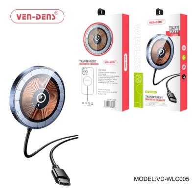 Ven-Dens WLC005 USB-C to Magnetic Wireless Charging Cable15W