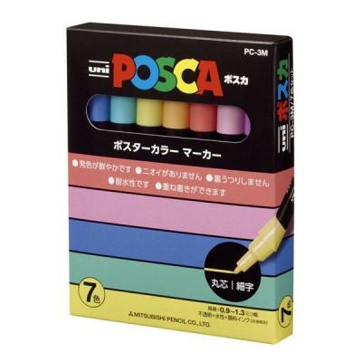 UNI POSCA PC-1M 7C (0.7mm)極細水性麥克筆廣告筆(7色套裝)