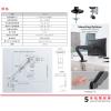 德國Goobay 58530 Monitor Mount Single Gas Arm 座檯單顯示屏氣壓搖臂支架(可鑽孔/夾檯式安裝)