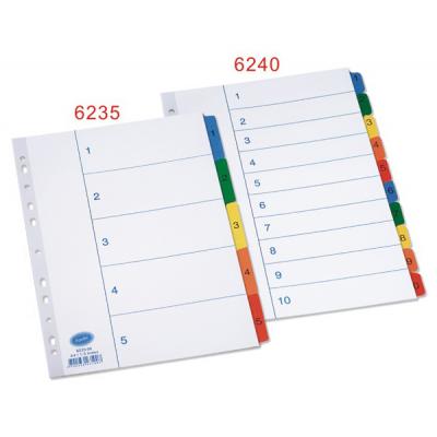 Bantex 6235 A4 11孔5級紙質顏色(錶膠)邊索引分類(1-5)