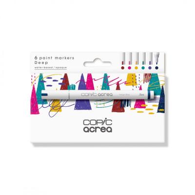 Copic Acrea (Deep 6 PscSet)水性彩繪麥克筆 Paint Marker(0.8~1.2mm)