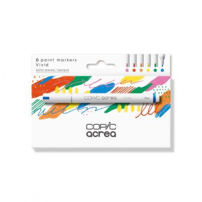 Copic Acrea(Vivid 6Psc Set)水性彩繪麥克筆Paint Marker(0.8~1.2mm)