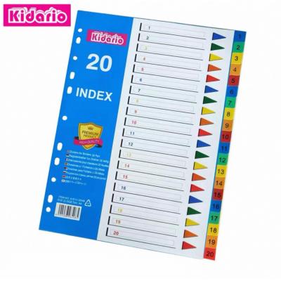 Kidario KID12-12NB A4 數字(1-20)彩色膠質分類索引