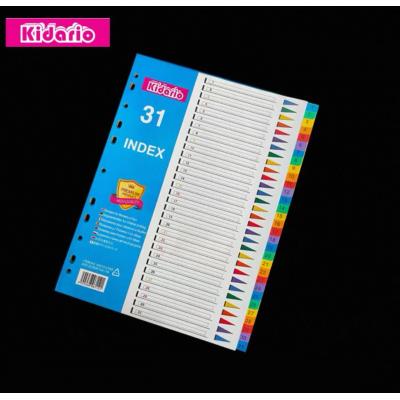 Kidario KID12-31ND A4 數字(1-31)彩色膠質分類索引