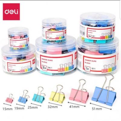 Deli 長尾夾8556(粉彩色)-15mm-1/2"(60隻)