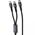 Budi DC210C2C12B 1 For 2 PD(65W) Cable Type-C to Cx2 1.2M