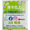 港咭北上 5G 中國及澳門上網卡