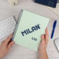 Milan A5 (430) 95g紙(2孔及易撕虛線)硬面線圈單行簿-80頁