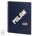Milan A4 (430) 95g紙(4孔及易撕虛線)硬面線圈(5mm)格仔簿-80頁