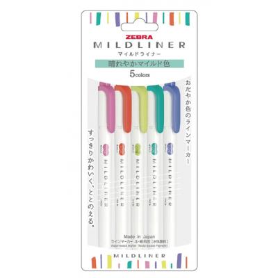 ebra WKT7-5C-HC  Mild Color 螢光筆 5色套裝 