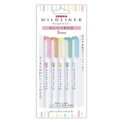 Zebra WKT7-5C-N  Mild Color 螢光筆 5色套裝 