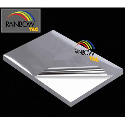 Rainbow A4 210GSVL 鐳射影印防水膠面貼紙-亮面銀色(10張裝)=A-Tech K6050