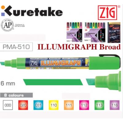 日本制ZIG PMA-510 Chalk Marker 6mm 斜咀 螢光漆彩繪筆/黑板筆/玻璃筆