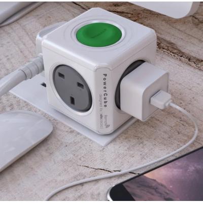 Allocacoc Powercube 4Outlet Adapter Extended +開關-1.5M-灰色