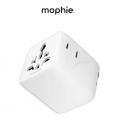 Mophie (迷你)旅行多國萬用插頭(USB-C+USB-A)-黑色/白色