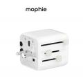 Mophie (迷你)旅行多國萬用插頭(USB-C+USB-A)-黑色/白色