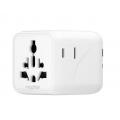 Mophie (迷你)旅行多國萬用插頭(USB-C+USB-A)-黑色/白色