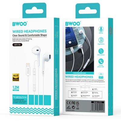 BWOO BO-HF179 Lightning Wired Earphone 1.2M
